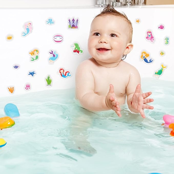 20 PCS Mermaids Thick Gel Under The Sea Window Gel Clings Decals Stickers for Kids Toddlers and Adults Home Airplane Classroom Nursery Mermaids Party Supplies Decorations Removable and Reusable