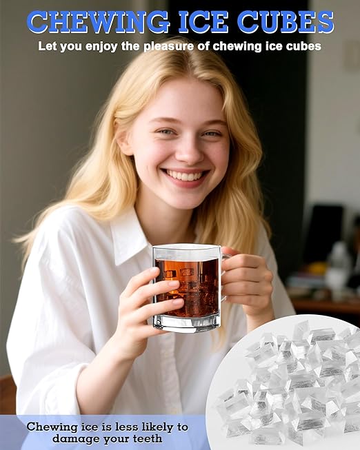 Nugget Ice Maker Machine 80LB/24H, Ice Makers Countertop 6 LB Ice Storage, Chewable Pellet, Ice Water, Self-Cleaning Function for Home/Office/Party/RV