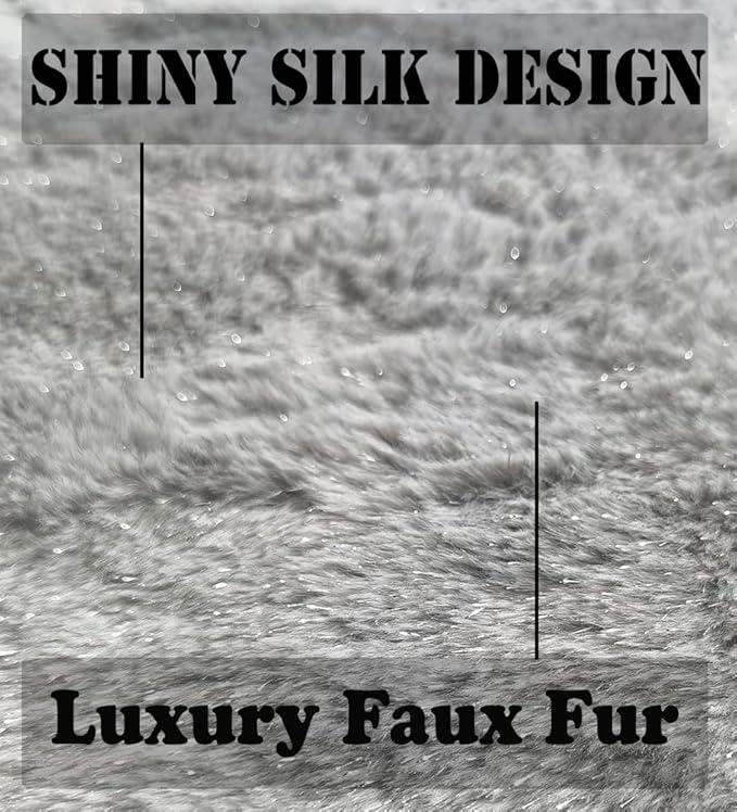 AISENO 36 Inch Christmas Tree Skirt Faux Fur Grey Bright Silk Shiny Decoration for Christmas Tree Plush Merry Christmas Decorations Decor