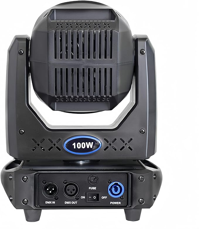 DJCLUB Moving Head Lights LED 100W Spot Effect with 6 Rotating & 7 Gobos 8 Colors Projector 5-Facet Prism by DMX512 Control Stage Lights for Disco Bar Wedding Party