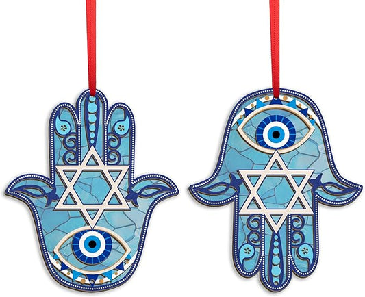 FLAGWIX Hanukkah Gifts for Women, Men - Christmas Ornament 2025, Hamsa Hand, Fatima Home Decor, Housewarming Gift Ideas, Spiritual Gifts - Christmas Decorations, Single Suncatcher Ornament