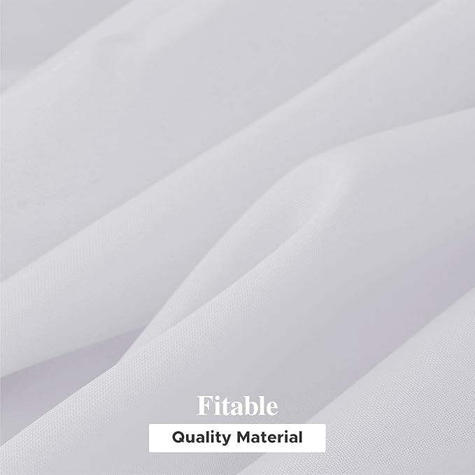 Fitable 6 Pack White Round Tablecloths - 120 Inches Round - Wrinkle and Stain Resistant Fabric Table Clothes, Washable Polyester Table Covers for Wedding, Party, Banquet, Formal Events