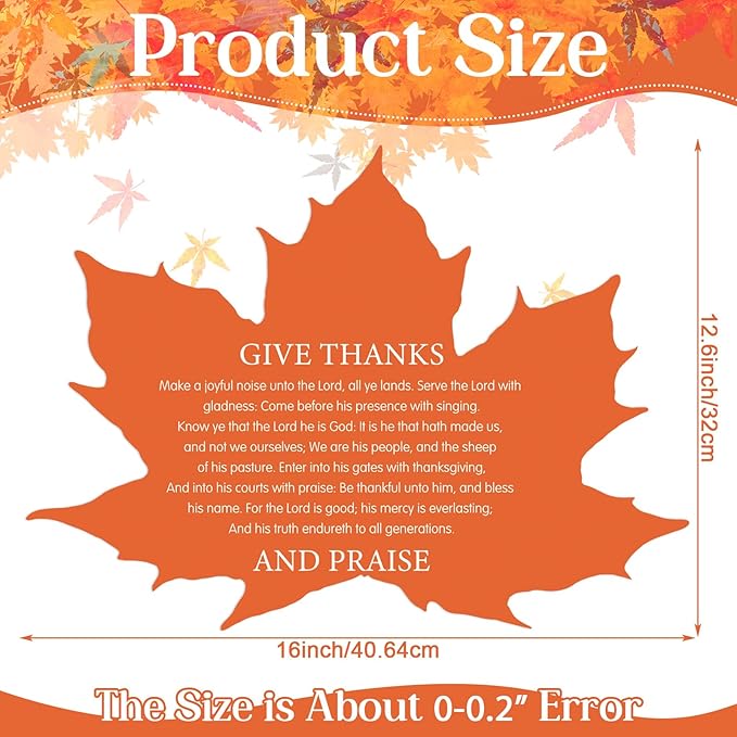 50 Pcs Fall Maple Leaf Placemats Thanksgiving Disposable Paper Placemats Autumn Table Mats Give Thanks for Holiday Party Kitchen Dining Table Decoration 16 x 12.6 Inches