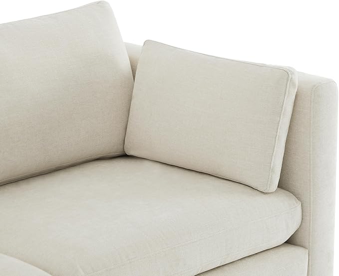 CHITA Modular Sectional Sofa, FSC Certified L Shaped Couch with Reversible Chaise, Modular Sectional Couch for Small Space, 78 Inch Width, 3 Seat Modular Sofa with Storage Ottoman, Linen