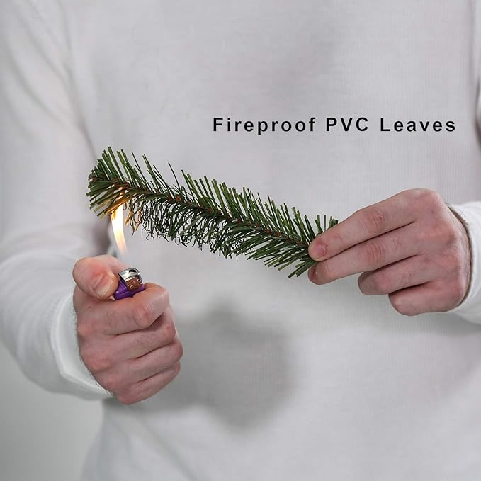 Artificial Christmas Tree 5/6/7/7.5 Foot Flocked Snow Trees with Pine Cone Decoration Unlit