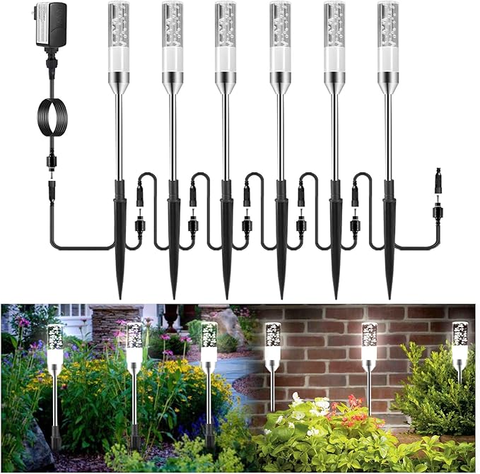 B-right 3PCS Extension Lights for Path Lights, Extendable Waterproof 0.8W 95 Lumens per Light Cool White 6000K (No Adapter)