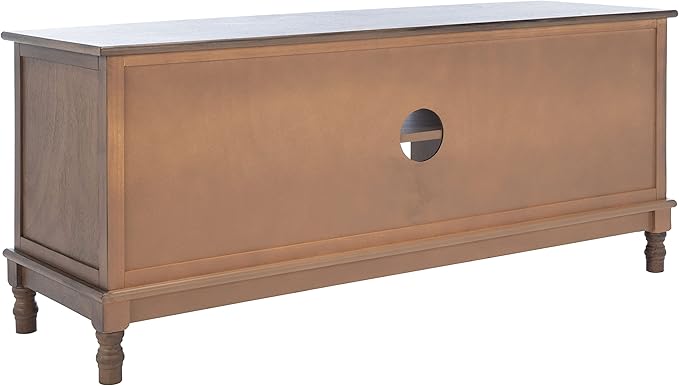 SAFAVIEH Magnolia TV Stand for up to 55" Flatscreen – Brown, 2 Doors with Interior Storage, 2 Open Shelves, Entertainment Media Console (MED5702C)