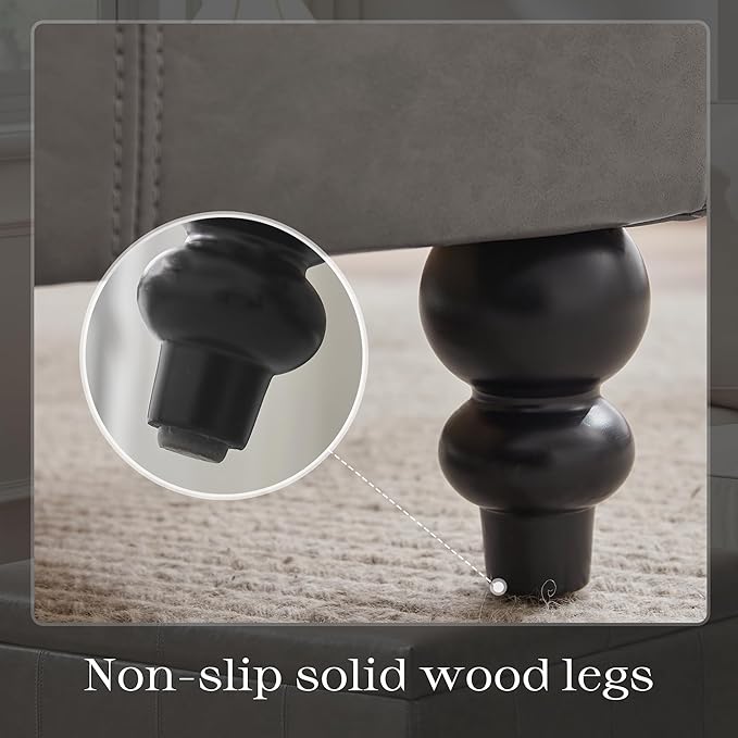 HUIMO Square Leather Storage Ottoman,Ottoman Coffee Table with Storage for Living Room (Taupe)