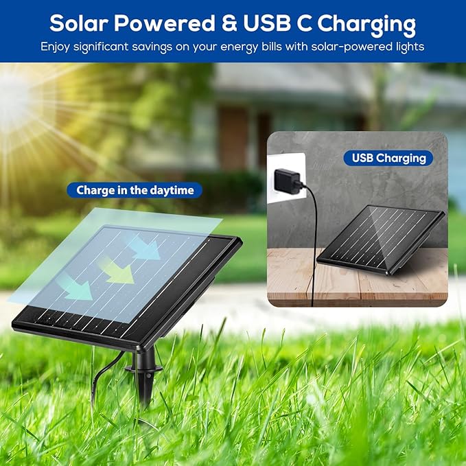 ZYAN Solar Landscape Spotlights Outdoor Waterproof IP65, Bright Solar Powered Garden Yard Spot Lights for Outside Plant, Tree, Pathway, Auto On/Off Wall Lights for Walkway, Patio, Lawn-8 Pack