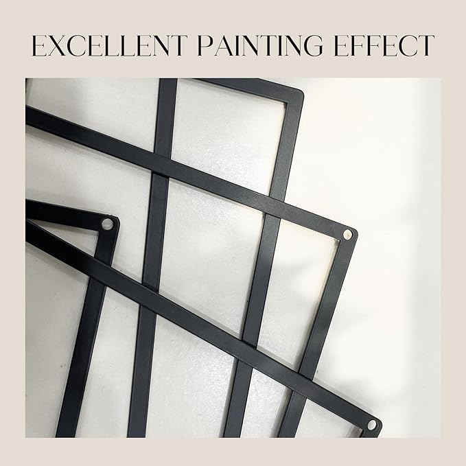 Glamativity 4 Pack Black Abstract Metal Wall Art, Minimalist Décor Single Line Art Wall Décor, 3D Textured Metal Wall Sculptures, for Living Room Bedroom Bathroom Study Room (Mountain Line, L Size 22.5 x 15.7'')