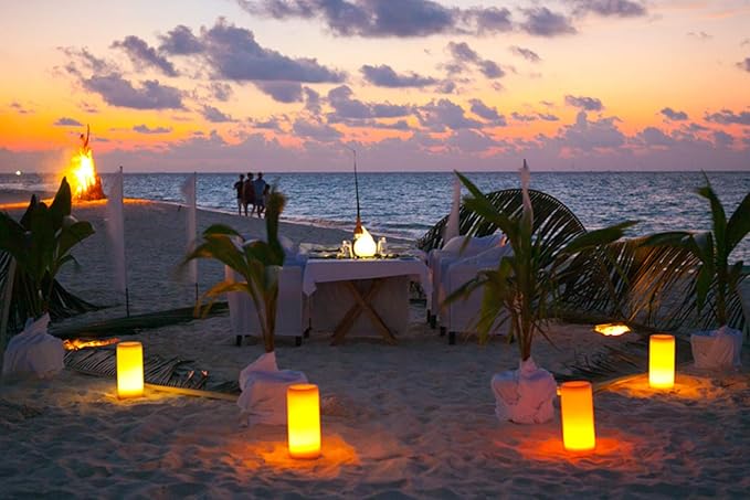 GenSwin Waterproof Outdoor Flameless Candles with Remote Timer, Battery Operated Large Flickering LED Pillar Candles for Indoor Outdoor Lanterns, Won’t Melt, Long-Lasting(White, Set of 2, 8” x 4”)