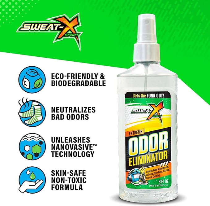 Extreme Odor Spray - Multipurpose No-Wash Deodorizer - Ideal for Shoes and Gym Clothing - Victory Scent (8 Fl Oz) - 6 Pack