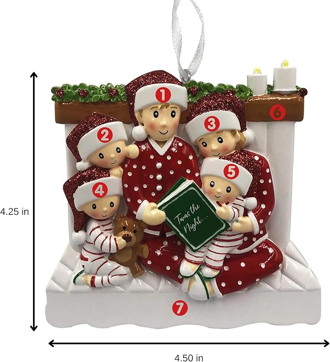 2025 Family Christmas Ornament – Personalized Ornament for Families – Custom Family Ornament – Holiday Tree Decoration Keepsake Gift (Family of 5)