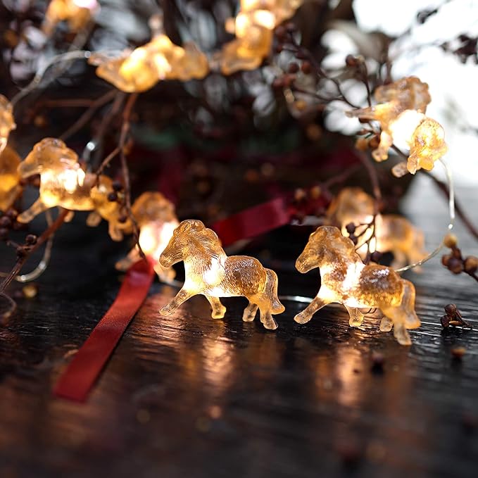 Fairy Pony String Lights Unique Decorative Light Horse Gifts for Girls Cute Lights 20LEDs 8ft Battery Operated for Birthday Horse Lover Xmas Thanksgiving Decor