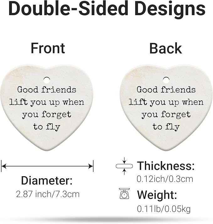 Friendship Gifts for Women, Best Friend, Funny, Work Besties, Sister, Friend Ornaments for Women, Ceramic Christmas Ornaments (Friend 3)