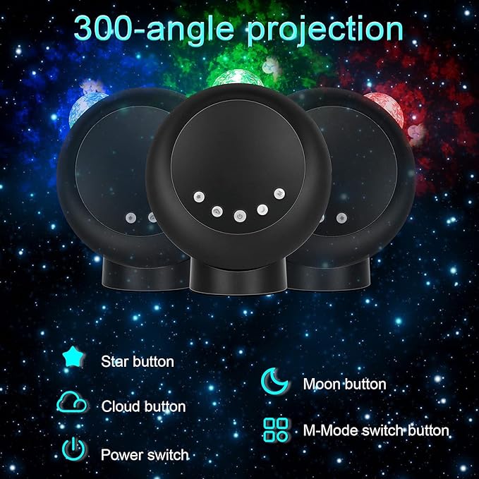 LitEnergy LED Sky Projector Light, Galaxy Lighting, Nebula Star Night Lamp with Base and Remote Control for Gaming Room, Home Theater, Bedroom , or Mood Ambiance (Black)