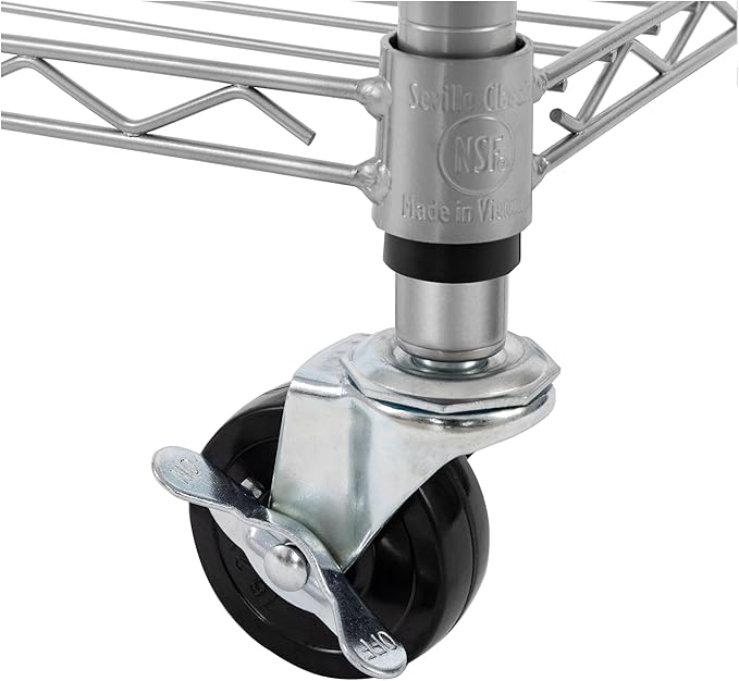 Seville Classics UltraDurable Heavy Duty NSF Solid Steel Wire Rack Storage Unit, Organizer for Garage, Warehouse, Office, Restaurant, Classroom, Kitchen, Silver, 5-Tier Shelving, 36" W x 14" D