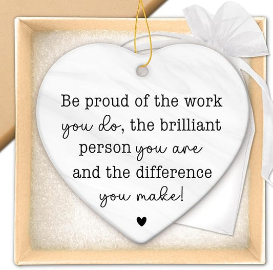 HEXMOZ Thank You Gifts - Appreciation Gifts for Women Men Coworkers Boss Teacher Nurse Mom - Retirement Farewell Leaving Going Away Gift Ideas - Be Proud of The Work You Do Christmas Ornament 2025