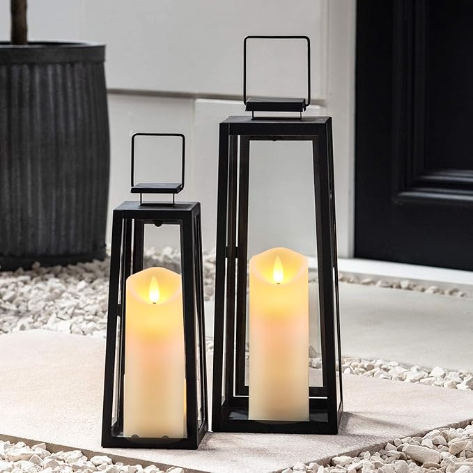 5plots 7"x 2.2" Flickering Flameless Candles, Battery Operated LED Pillar Candles with Timers and Remote Control, Made of Wax-Like Frosted Plastic, Won’t Melt, Ivory, Skinny, Set of 6