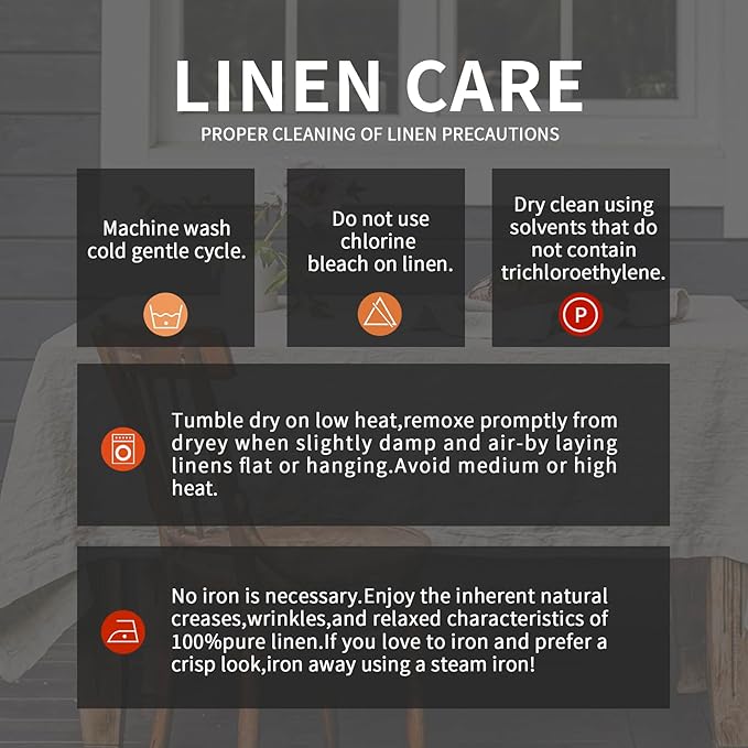 EVERLY 100% Pure Linen Rectangle Tablecloths 60x120Inches for Dining,Buffet Parties,Picnic,Events,Weddings and Restaurants,Decorative Halloween,Thanksgiving Machine Washable Tablecloths-Black