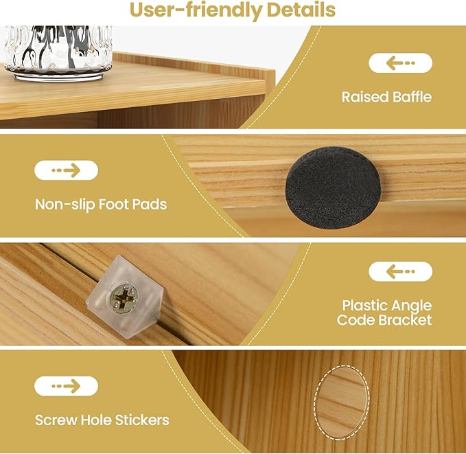 Tangkula 8-Cube Bookcase, Wood 3 Tier Open Storage Bookshelf, Modern Multipurpose Display Cabinet for Living Room, Study, Reading Nook, 48 x 12.5 x 36.5 Inch, Burlywood