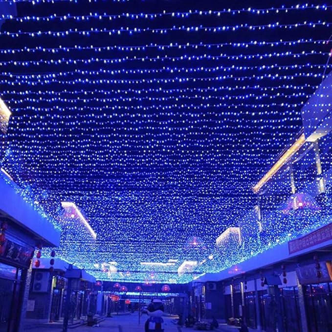 33FT 100 LEDs String Lights Waterproof Fairy Lights 8 Modes with Memory 30V UL Certified Power Supply for Home, Garden, Wedding, Party, Christmas Decoration Indoor Outdoor (Cool White+Blue)
