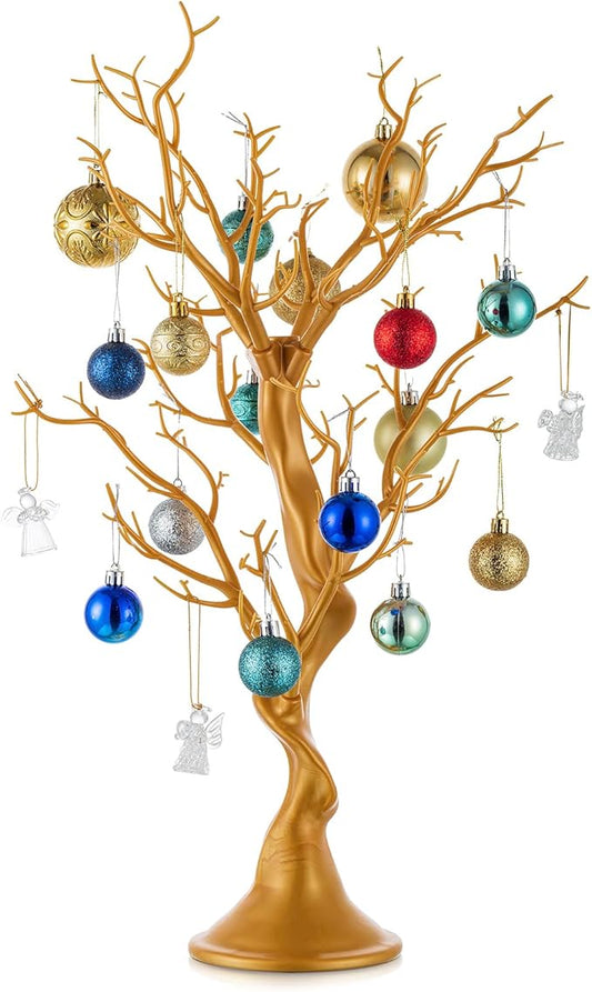 Nuptio Gold Christmas Tree Branch Artificial 22.8 inch Tall Manzanita Tree Centerpiece Wedding Centerpieces for Tables, Decorative Ornament Display Tree Branches for Decoration Weddings (1 Pc)