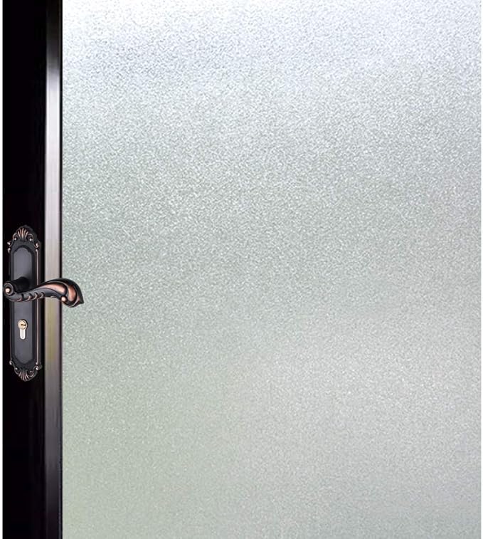 DUOFIRE Privacy Window Film Natural Frosted Glass Film Static Cling Glass Film No Glue Anti-UV Window Sticker Non Adhesive for Privacy Office Meeting Room Bathroom Living Room 23.6in. x 118in. S001