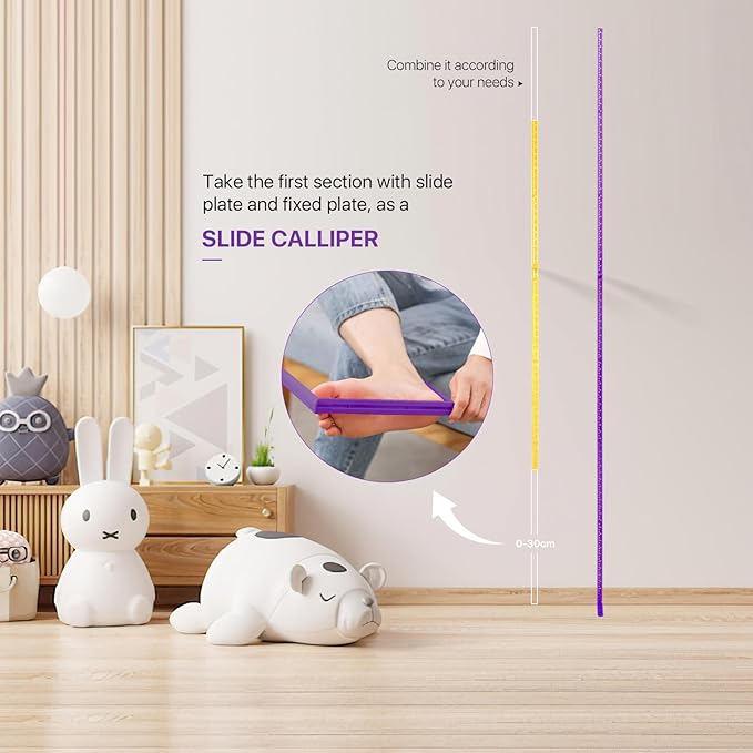 Growth Chart for Wall, Children Height Measurement,3D Removable Growth Height Chart,Splicing Height Ruler for Kids Baby Nursery 79 inch (Purple)