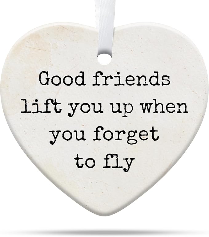 Friendship Gifts for Women, Best Friend, Funny, Work Besties, Sister, Friend Ornaments for Women, Ceramic Christmas Ornaments (Friend 3)