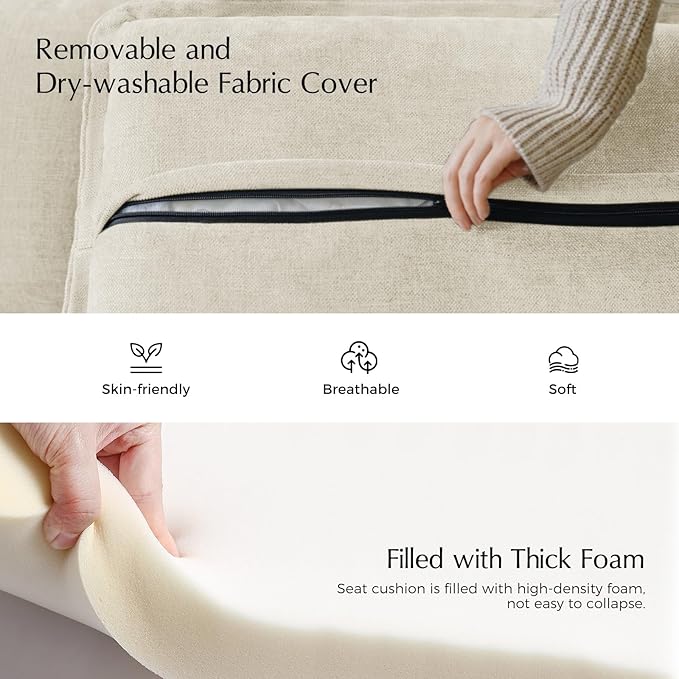 HULALA HOME 148" Modular Sectional Sofa with USB Port and Console, 4 Seater Sofa with Storage Ottoman, Oversized Sectional Couches for Living Room, FSC Certified, Beige