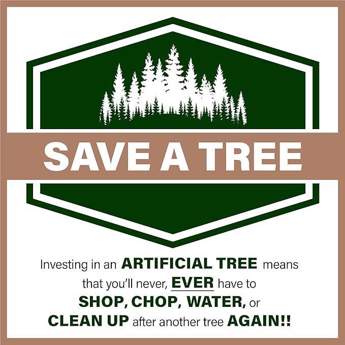 Fraser Hill Farm 6.5-Ft. Carmel Pine Slim Artificial Christmas Tree with White Incandescent Smart Lights and Stand, Prelit Foldable Fake Tree with Realistic Foliage for Home Decoration