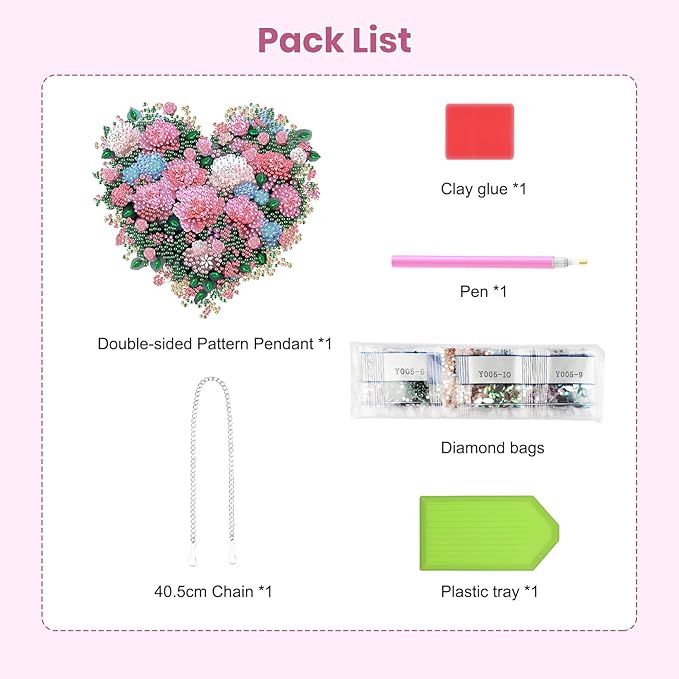 EOBROMD Diamond Hanging Art Kits for Adults, Heart Flower DIY Special Shaped Rhinestone Kits for Adults, Diamond Art Painting Suncatcher, Window Pendants Home Garden Wall Hanging Ornament