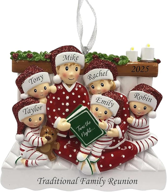 2025 Family Christmas Ornament – Personalized Ornament for Families – Custom Family Ornament – Holiday Tree Decoration Keepsake Gift (Family of 6)