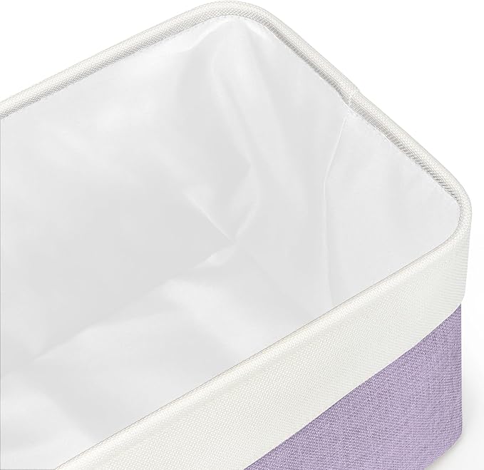 Kntiwiwo Foldable Storage Bins 15" x 10" x 9.5" Fabric Storage Basket Cube with Handles Large Linen Closet Organizer Bins for Organizing Shelf Home, Set of 3, Purple