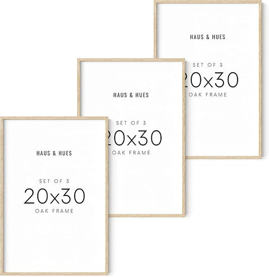 HAUS AND HUES 20x30 Picture Frames - Set of 3: Beige Framed Poster Frames