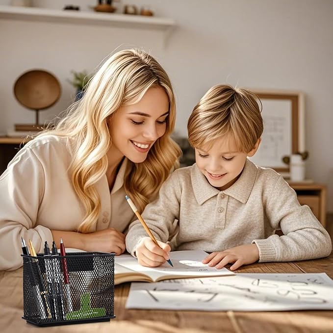 4.5'' × 2.2'' × 3.5'' Magnetic Basket for Whiteboard Black Magnetic Basket for Fridge Magnetic Organizer Holder with 4 Strong Magnets Magnetic Holder for Refrigerator Locker, Set of 2