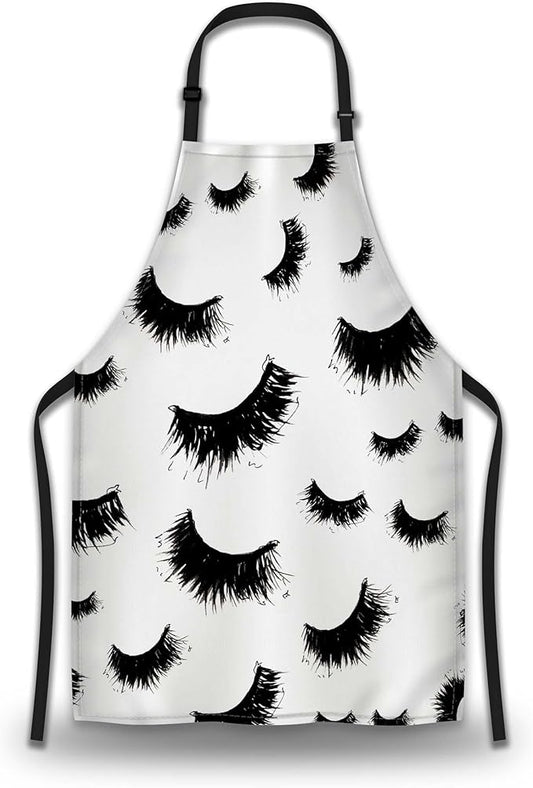 Kitchen Aprons for Women False Eyelashes Art Sketch Chef Apron for Women for Cooking Restaurant BBQ Painting Crafting Gardening 27” (W) x 31” (H), Waterproof Aprons