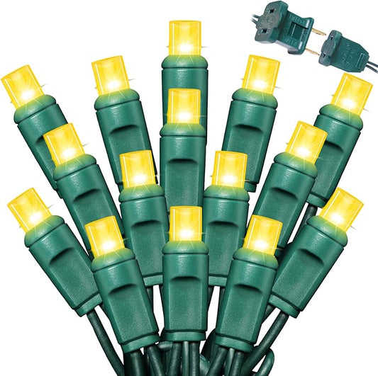 200LED (4pk of 50L) String Lights, LED Christmas Lights, 6" SPACING,Green Wire,Yellow