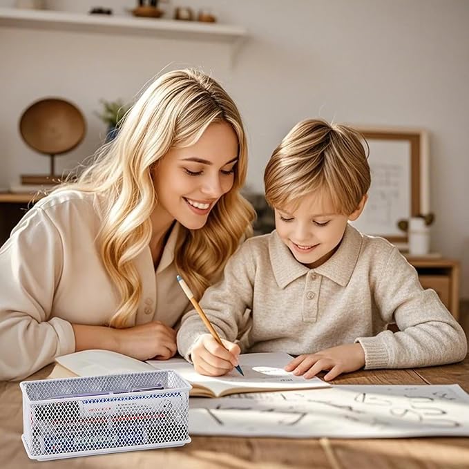 6.29"x2.28"x2.48" Magnetic Basket for Whiteboard White Magnetic Basket for Fridge Magnetic Organizer Holder with 5 Strong Magnets Magnetic Holder for Refrigerator Locker