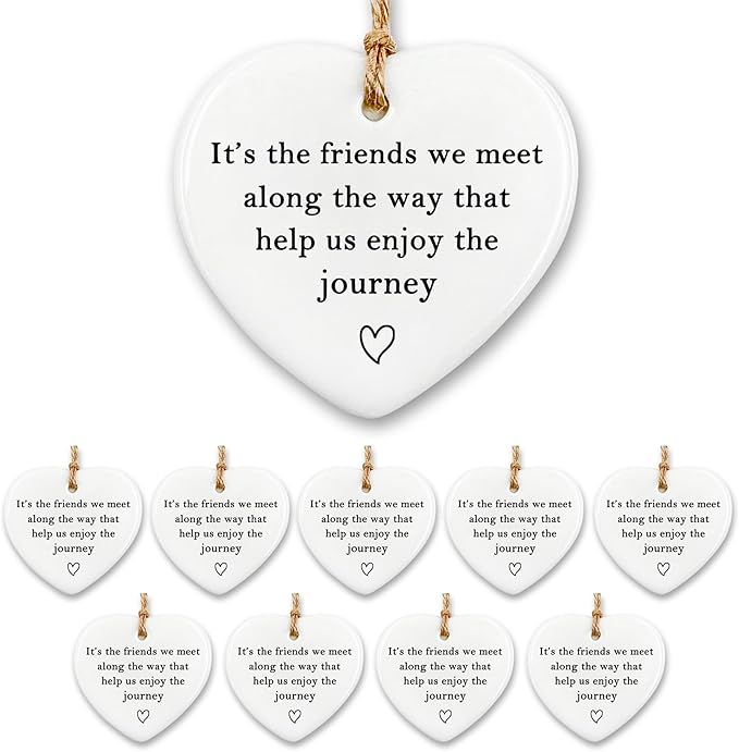 Friendship Gifts for Women Men - 10 Pcs for Women Men Keepsake, Birthday Gifts for Friends Female Male Ceramic Ornament Set