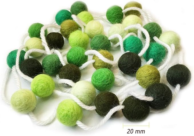 Felt Ball Garland Misscrafts 9.8 Feet 100% Wool Roving Pom Pom Garland 20mm Colorful for Baby Shower Grand Opening Party Festivals Room Decorations