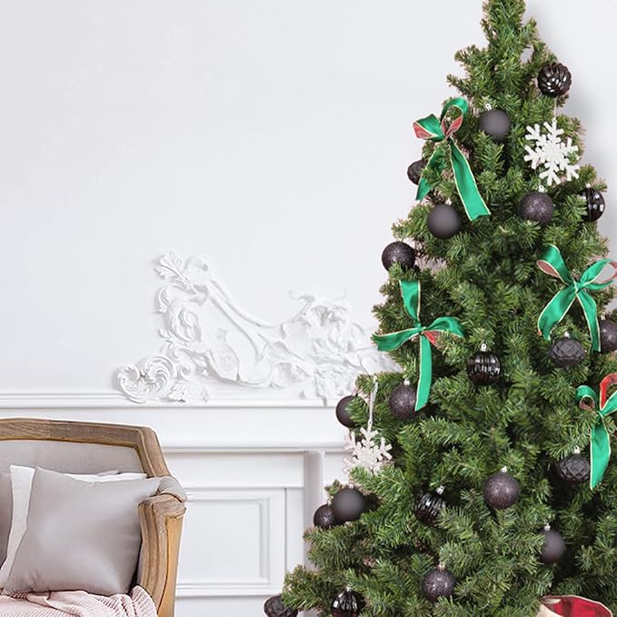 Every Day is Christmas Ornaments, Shatterproof Christmas Tree Ornament Set, Christmas Balls Decoration 35 Count (2.75"/70mm, Black)