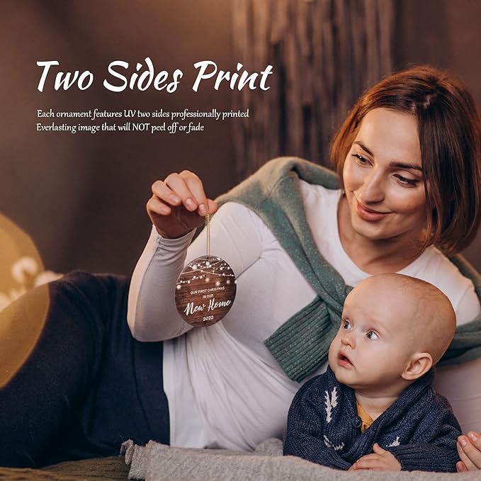 First Home Christmas Tree Ornament - 'Our First Christmas' Keepsake Decoration for New House