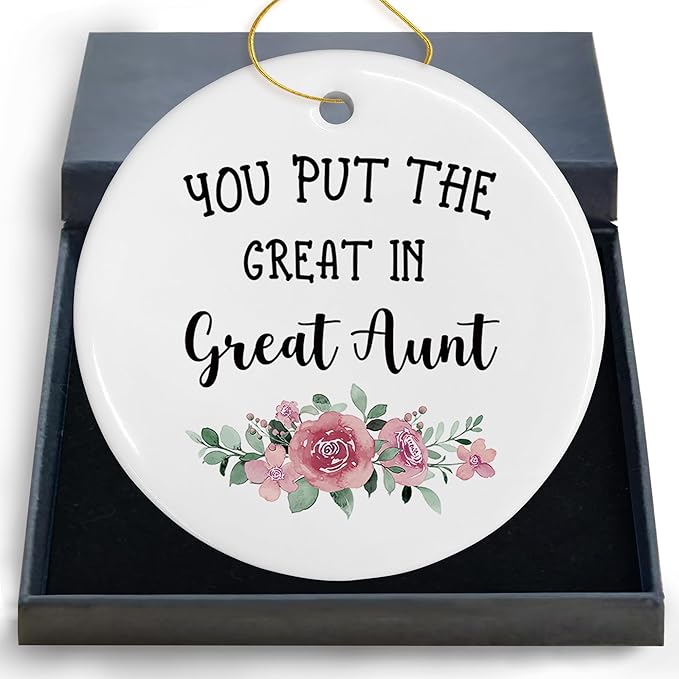 Great Aunt Ceramic Christmas Ornaments, Great Aunt Gifts Baby Announcement Gifts Christmas Tree Decorations Ornaments, Pregnancy Announcement Gift Hanging Decor