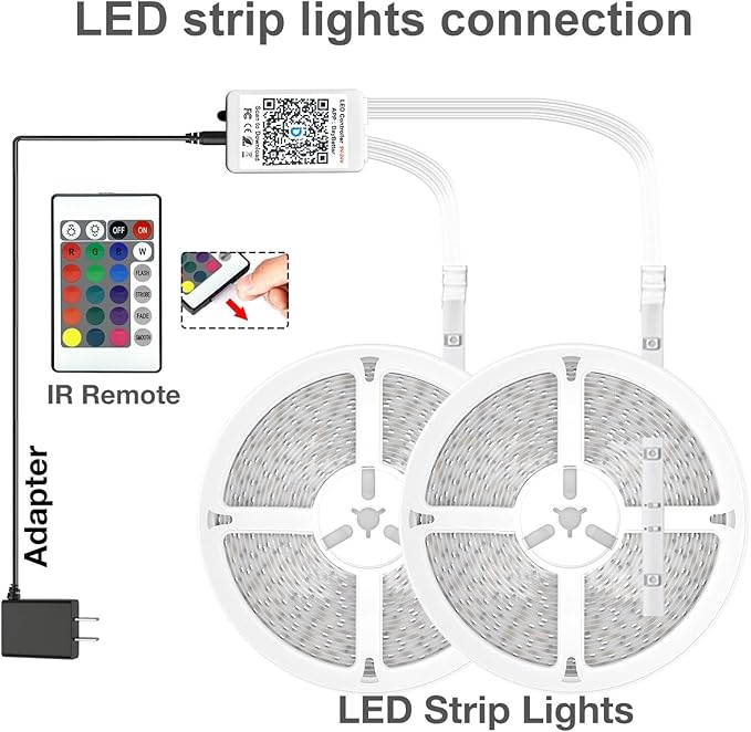 DAYBETTER LED Strip Lights 200 ft (2 Rolls of 100 ft), Smart App Control Lighting Bedroom Rome Decor with Remote, RGB Music Sync Color Changing LED Lights for Party
