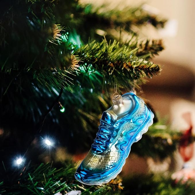 Hanging Christmas Ornaments, 2025 Glass Blown Christmas Tree Ornaments, Blue Christmas Tree Decorations, Funny Gifts & Home Decor, Running Shoes