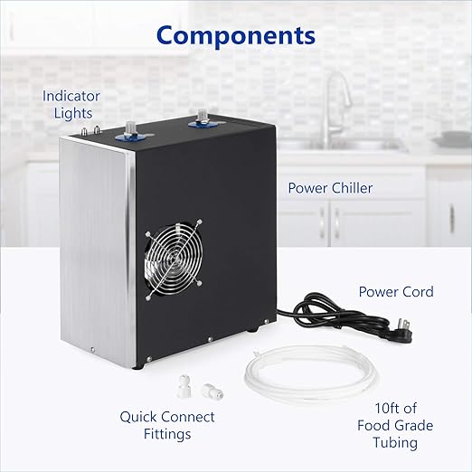 Express Water Universal Chiller Cooling System for Water Filters – Compatible with Reverse Osmosis Filtration Systems – Includes ¼” Quick Connect Set-Up