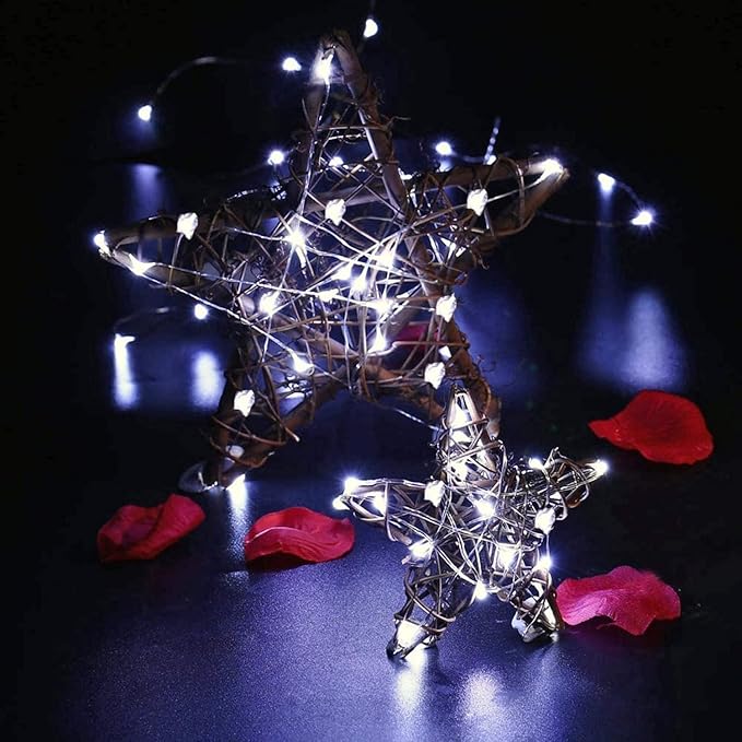 6 Pack Fairy Lights Battery Operated - 7ft 20 LED Twinkle Lights Copper Wire Mini String Lights Firefly Lights for Mason Jars DIY Crafts Christmas Wedding Party Centerpiece Table Decor, Cool White