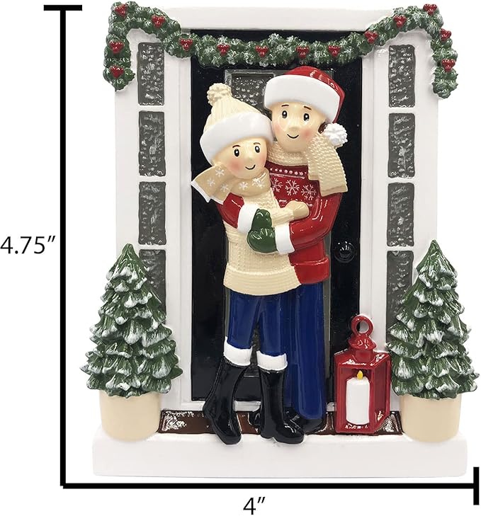 3D Personalized Our First Christmas Ornament 2025 Winter Sweater Couple Ornaments Front Door Couples Ornament 2025 Family of 2 Xmas Tree for a Couple Ornaments Couples Unique Gifts